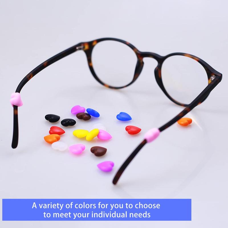 Eyeglasses Ear Grip Heart-Shaped Silicone Retainers Soft Ear Hooks Anti-Slip Holder Eyeglasses Stopper