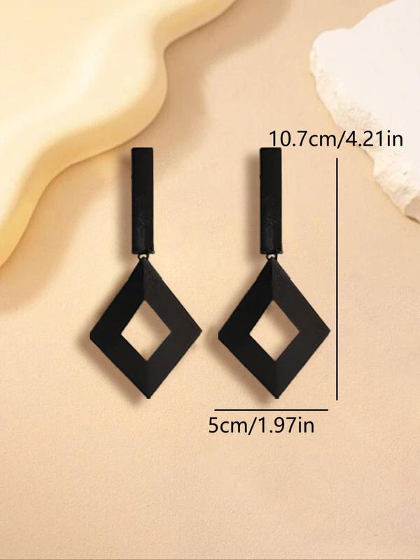 Hollow Out Geometric Design Dangle Earrings, Fashion Jewelry for Party, Daily Clothing Decor, Trendy All-match & Exquisite Jewelry for Birthday Gift