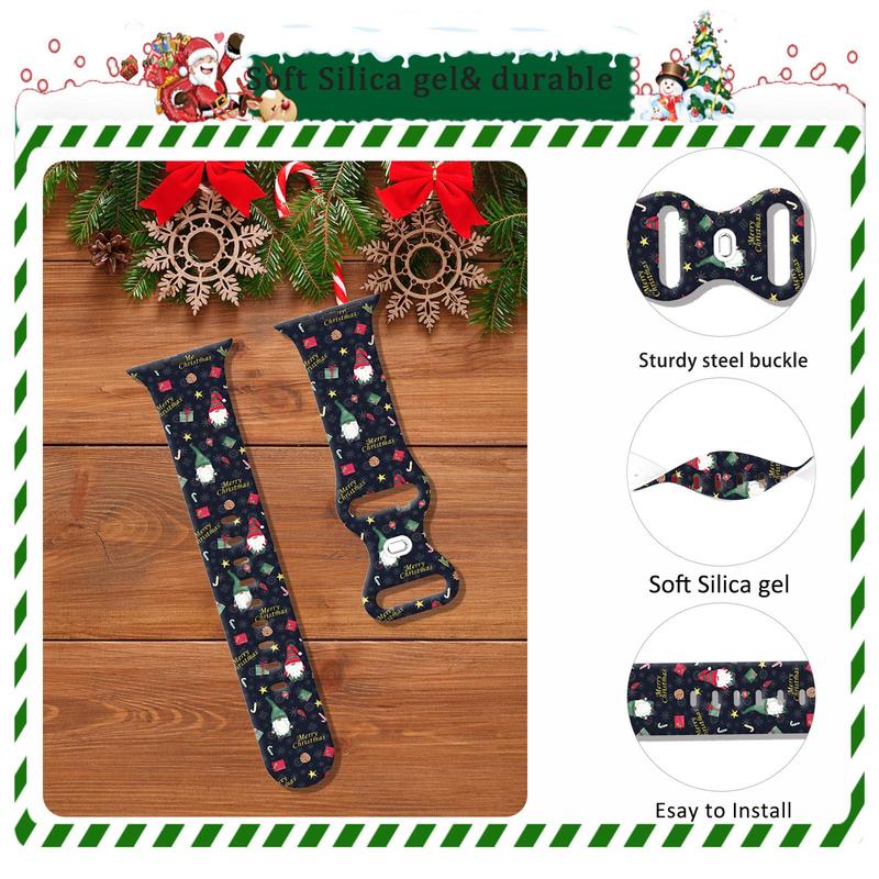 Christmas Themed Watch Band (Band Only), 1 Count Fashionable Watch Band for Men & Women, Versatile Watch Band Suitable for Daily Wear & Fitness