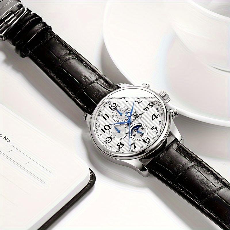 Carnival Fashion Automatic Watch, Waterproof Calendar Moon Phase Mechanical Watch