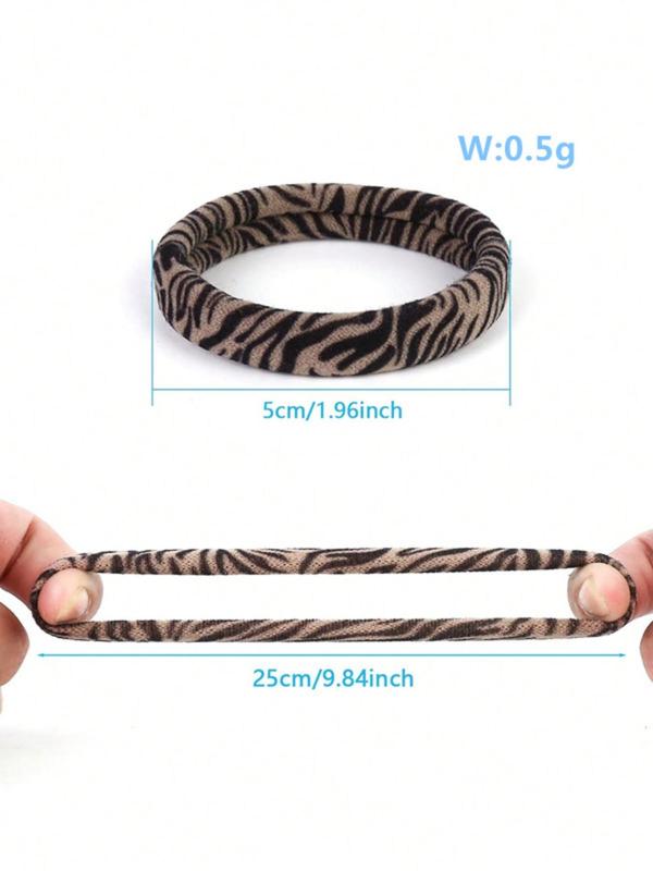 Women's Leopard Print Hair Ties, High Elasticity & Durability Hair Ties, Elegant Temperament Seamless Hair Band, Suitable for Thick Hair, Curly Hair