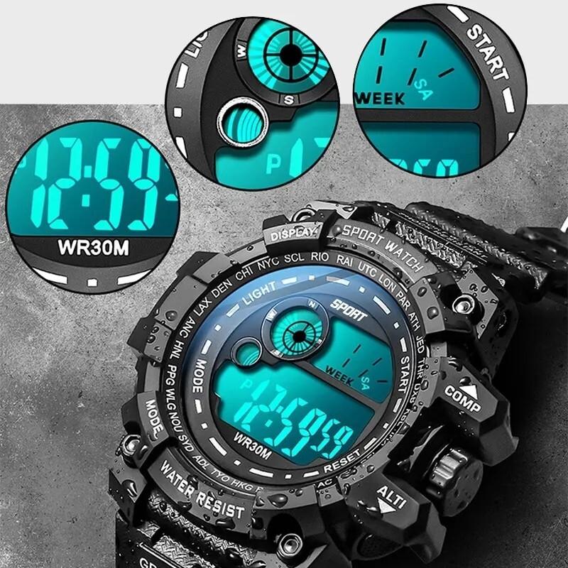 Men's led G-SHOCK style military tactical waterproof sports watch