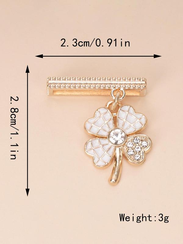 Minimalist Four Leaf Clover Design Watch Band Decoration, Rhinestone Decor Watch Band Decoration, Watch Strap Accessories for Women & Girls