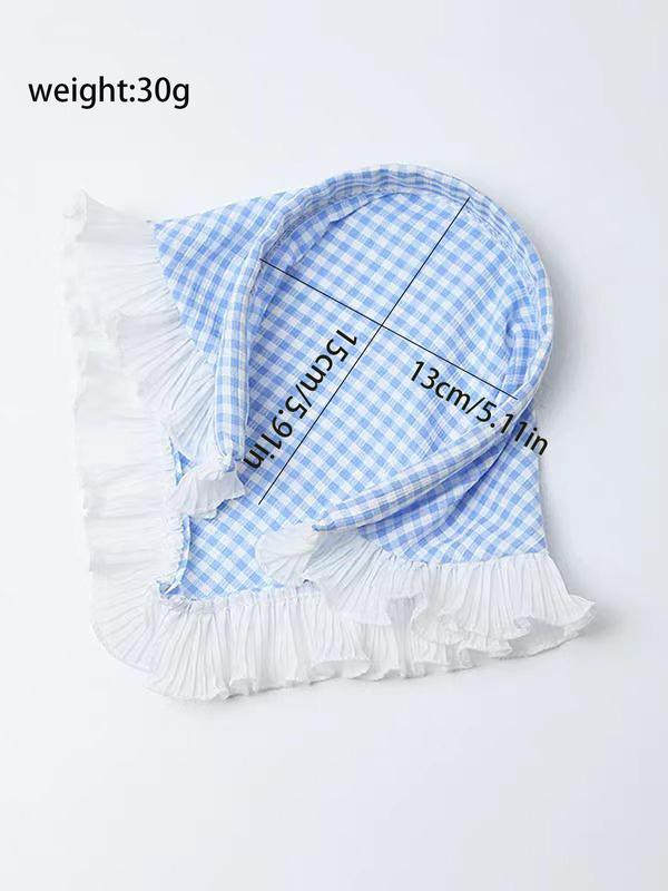 Cute Plaid Pattern Contrast Lace Headband, Summer Fashionable Headband for Women & Girls, Elegant All-match Fashion Accessories for Daily Wear