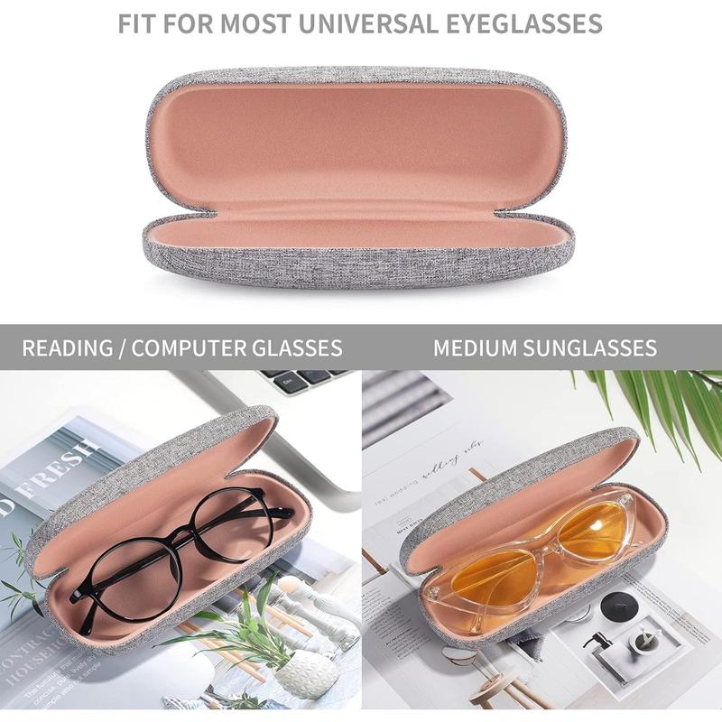 Glasses Case Hard Shell Eyeglasses Case Linen Fabrics Protective Case for Sunglasses Eyeglasse for Men Women