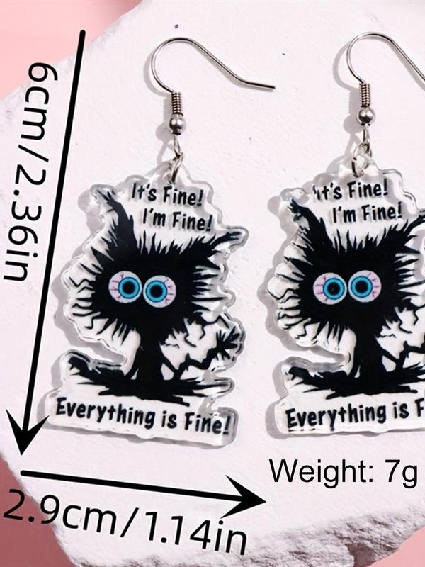 Cute Cartoon Graphic Dangle Earrings (1 Pair), Creative Acrylic Drop Earrings, Fashion Jewelry Accessories for Women & Girls