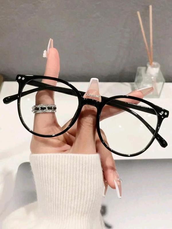 Unisex Simple Style Plain Color Eyeglasses, Trendy Casual Eyeglasses for Everyday Use, Fashion Accessories for Outdoor Activities