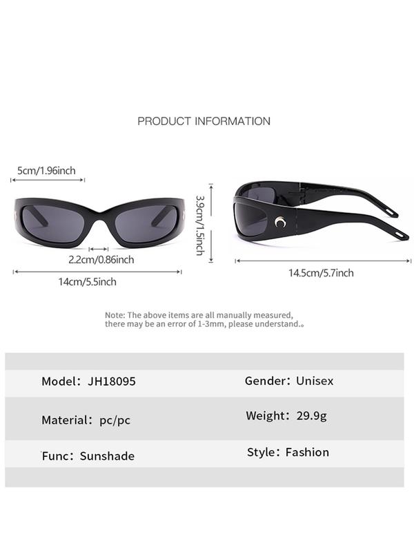 Unisex Punk Style Tinted Lens Sports Sunglasses, Summer Trendy Casual Sunglasses for Everyday Use, Fashion Accessories for Outdoor Activities