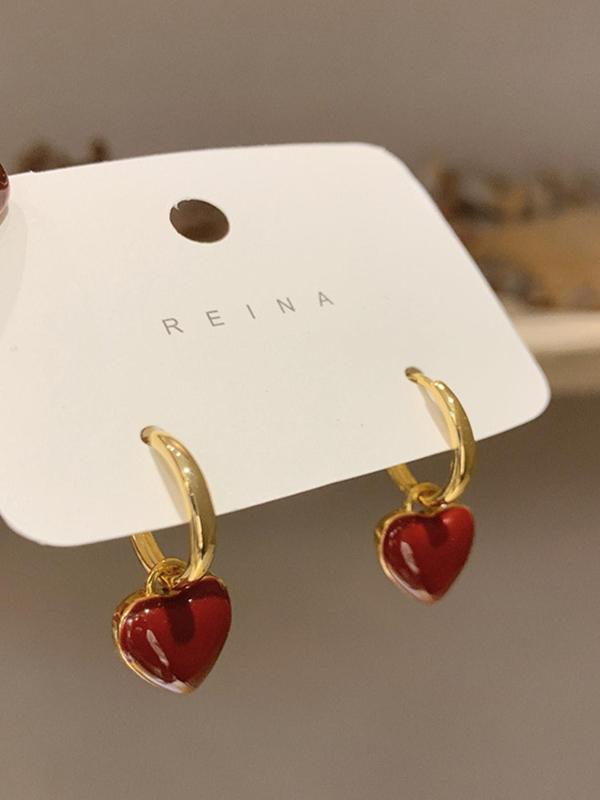 Fashion Heart Design Dangle Earrings, Clean Girl Summer Jewelry for Party, Daily Decor, Trendy All-match & Vintage Jewelry for Fall Festival, Birthday Gift