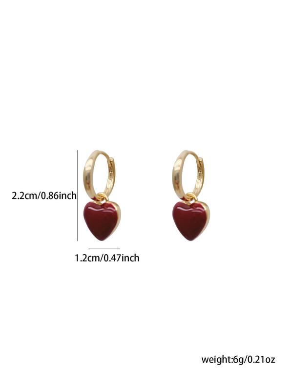 Fashion Heart Design Dangle Earrings, Clean Girl Summer Jewelry for Party, Daily Decor, Trendy All-match & Vintage Jewelry for Fall Festival, Birthday Gift