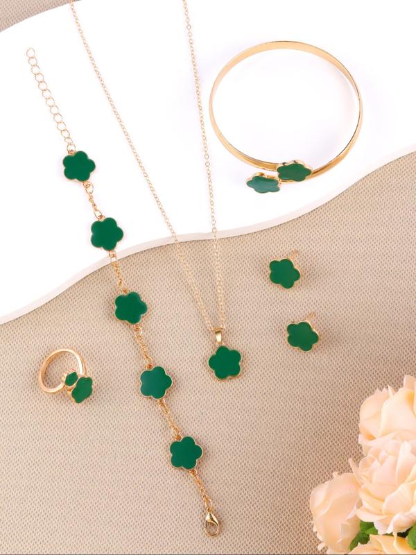 Flower Design Jewelry Set, Fashion Jewelry for Party, Daily Decor, Trendy All-match & Exquisite Jewelry for Birthday Gift