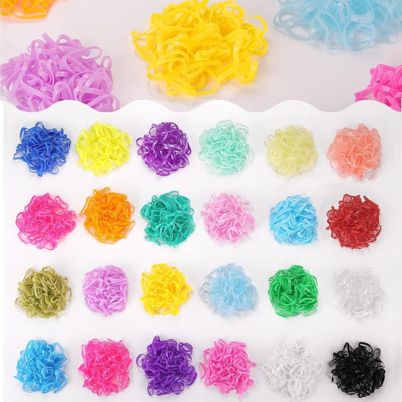 Colorful Hair Ties, 2000pcs box Mixed Color High Stretch Hair Ties, Heatless Hair Styling Tools for Girls, Hair Accessories for Women & Girls