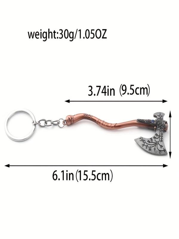 Men's Street Style Plain Color Axe Shaped Keychain for Gift, Casual Trendy Keychain for Car Keys, Fashion Accessories for Daily Decoration