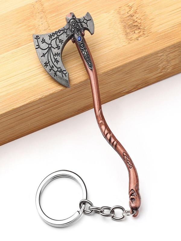 Men's Street Style Plain Color Axe Shaped Keychain for Gift, Casual Trendy Keychain for Car Keys, Fashion Accessories for Daily Decoration