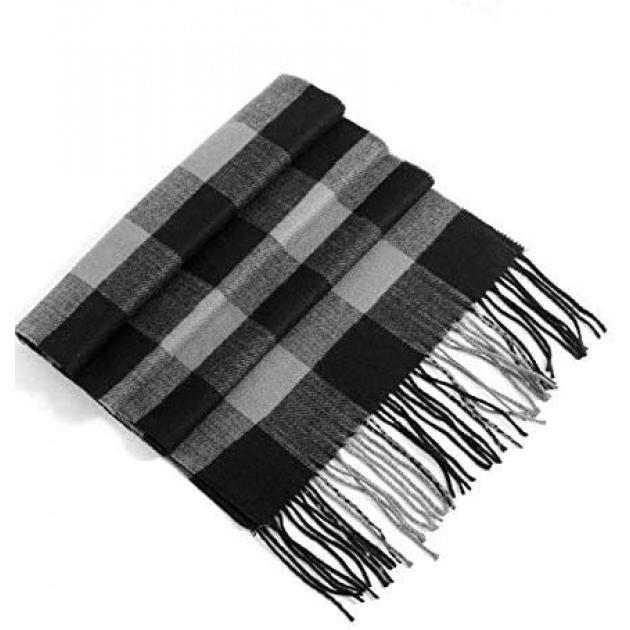 Men's Scarves Classic Arrival Winter Plaid Scarf Tassel Edge Soft Warm Scarf