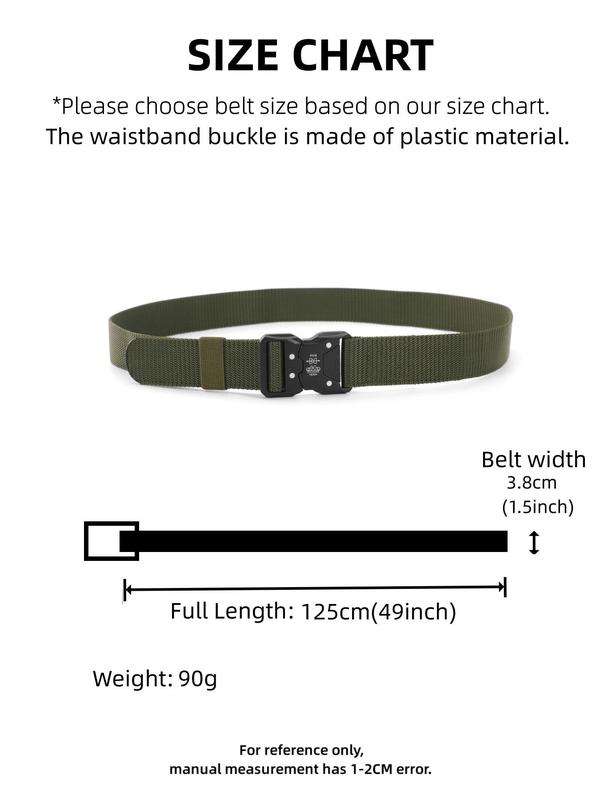 Men's Tactical Belt, Outdoor Work Training Belt, Tape Belt, Plastic Buckle Multi Function Belt, Fashion All-match Clothing Accessory