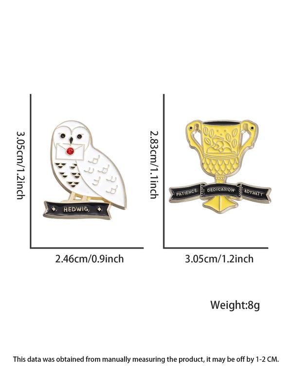 Cute Cartoon Owl & Trophy Design Brooch, Fashion Accessories for Women & Men, Trendy All-match & Exquisite Brooch for Birthday Gift