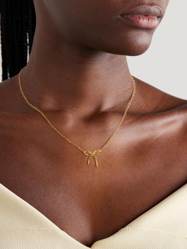 Bow Necklace  Delicate Necklace for Women - Cute Small Tiny Bow pendant Necklace Trendy Gold  Stylish necklace for women exquisite Autumn Blackfriday gift