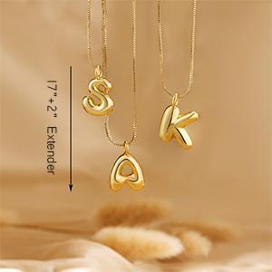 CHESKY bubble letter necklace, dainty balloon letter pendant, all-match, exquisite jewelry for BlackFriday christmas 2024 ornament necklace