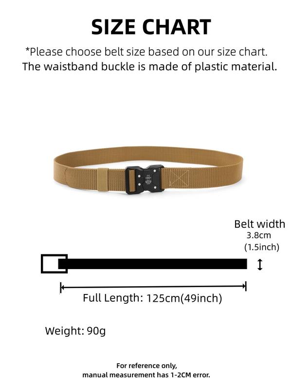 Men's Tactical Belt, Outdoor Work Training Belt, Tape Belt, Plastic Buckle Multi Function Belt, Fashion All-match Clothing Accessory