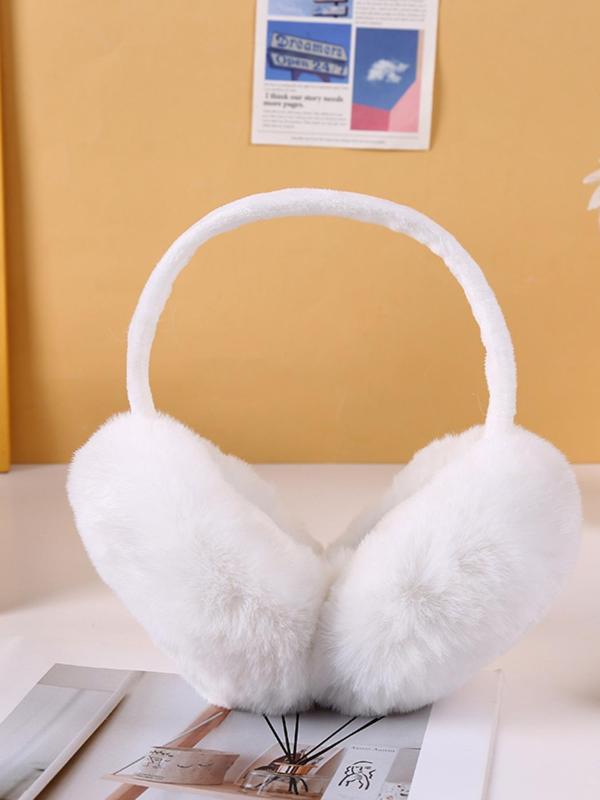 Women's Cute Contrast Faux Fur Earmuffs, Casual Trendy Foldable Earmuffs, Fashionable Earmuffs for Fall & Winter for Women