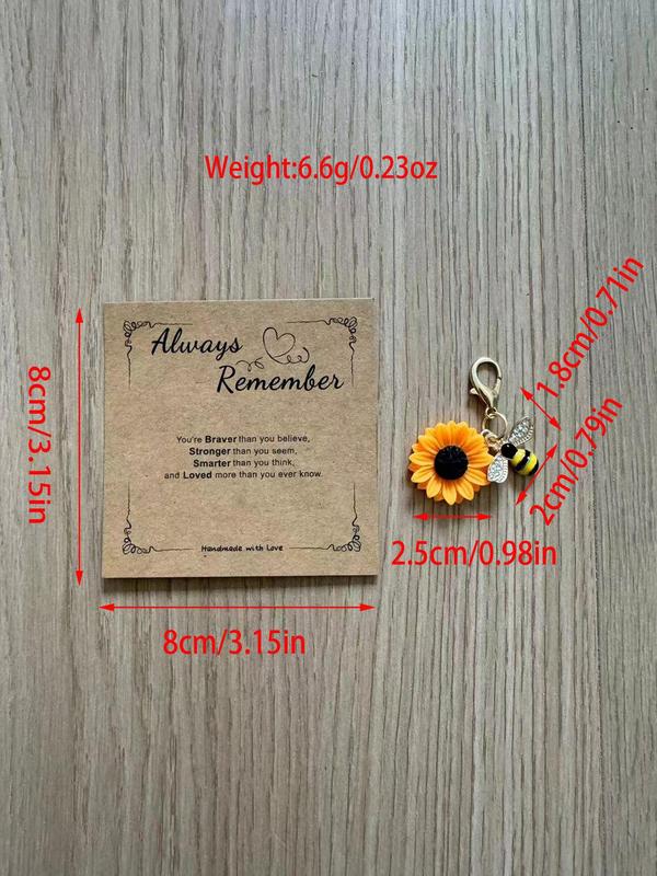 Cute Bee & Flower Design Keychain, Colorblock Keychain for Women & Men for Daily Clothing Decor, Trendy All-match & Exquisite Keychain for Birthday Gift