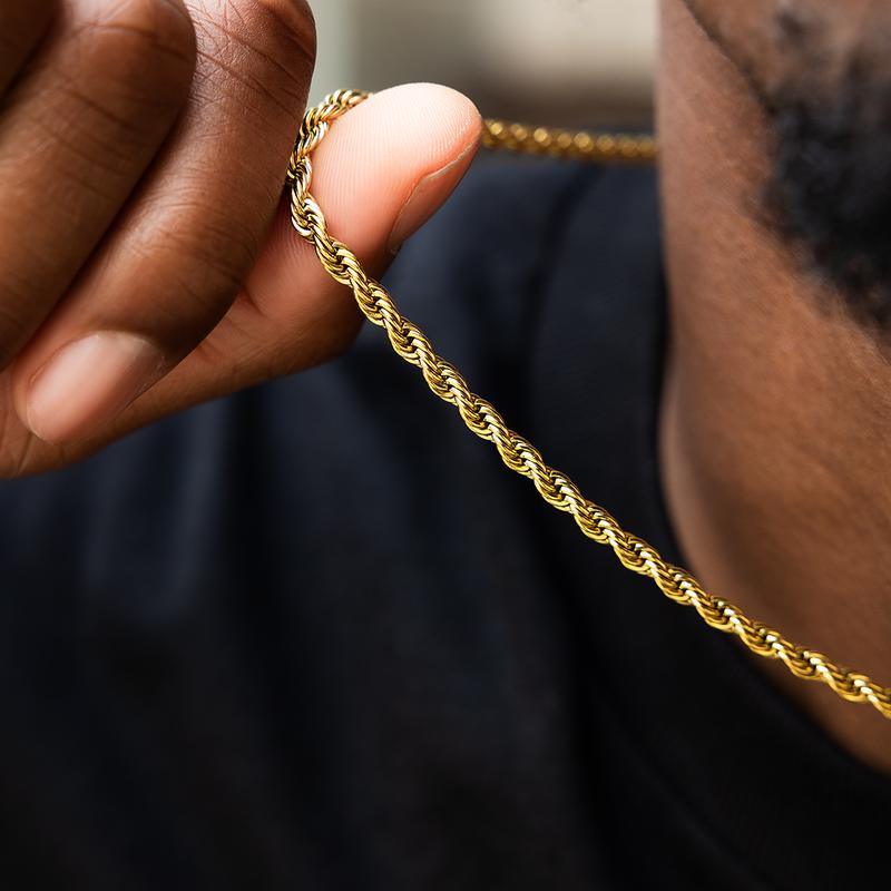 Rope Chain in Yellow Gold - 4mm in width