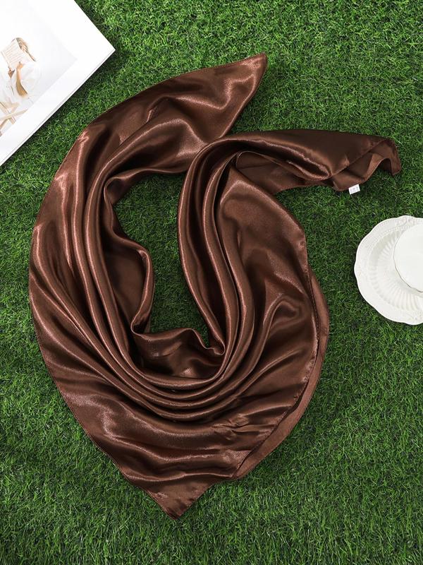 Women's Elegant Plain Color Square Scarf, Casual Trendy Soft Comfortable Minimalist Scarf, Fashionable All-match Accessories for Daily Decor