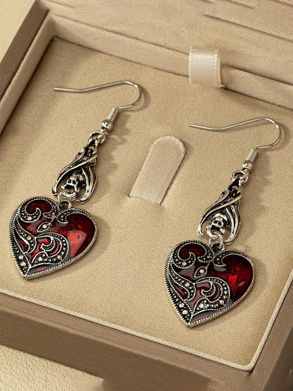 Women's Street Styleheart Design Dangle Earrings, Retro Punk Dangle Earrings for Women & Girls for Party, Daily Decor, Trendy All-match Vintage  Gothjewelry for Birthday Gift