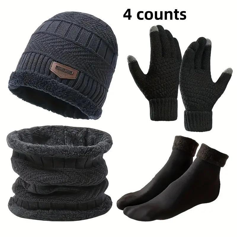 Winter Outdoor Set Including Neck Scarf & Gloves & Socks & Hat, Motorcycle Accessories for Men & Women, Neck Warmer, Protective Gear