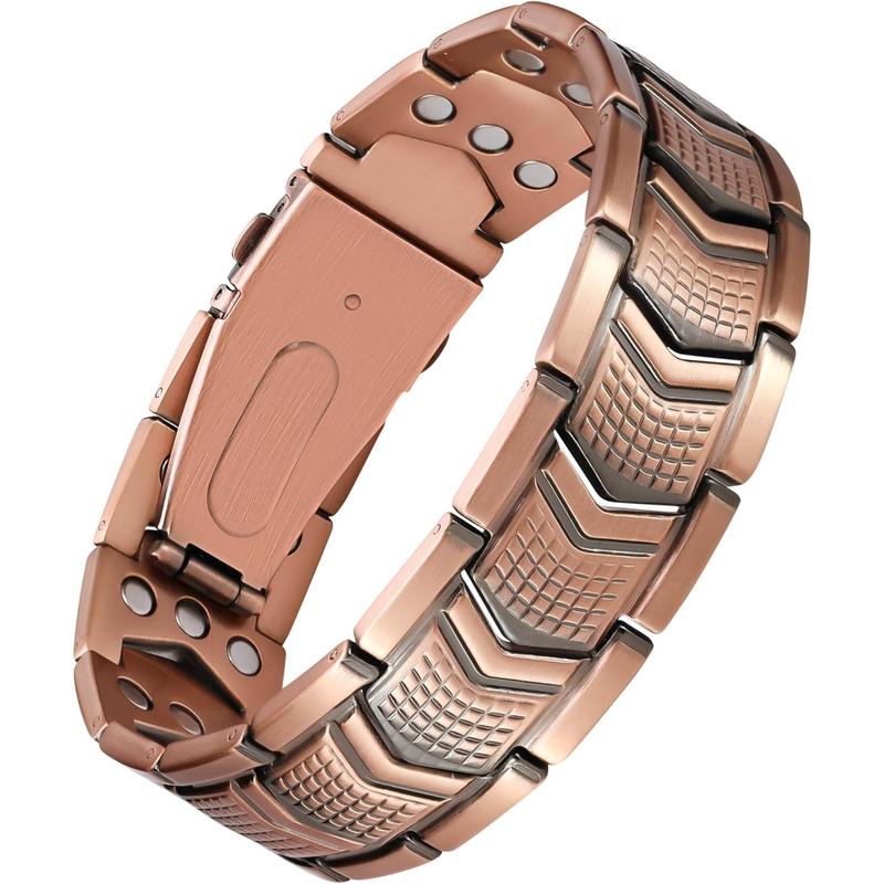 Jecanori Copper Bracelet for Men - Premium Fold-Over Clasp