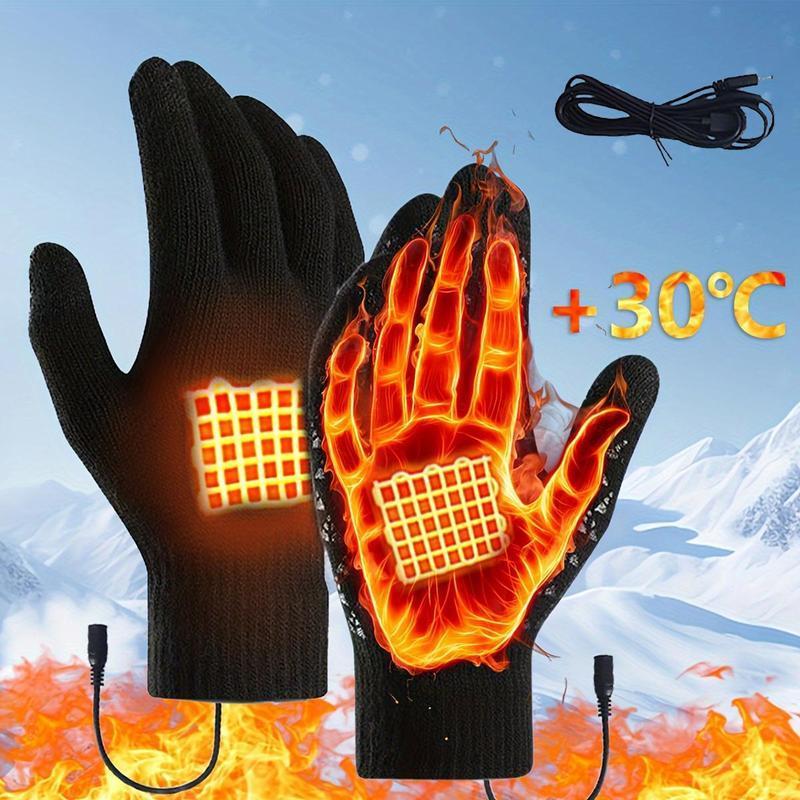 USB Rechargeable Heated Gloves, 1 Pair Electrically Heated Riding Gloves with Touch Screen Compatibility, Sports Gloves for Men & Women