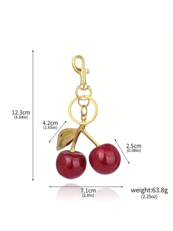 Cute Cherry Design Keychain, Fashionable Novelty Keychain for Women & Men, Keychain for Car, Key, Trendy All-match Keychain for Birthday Gift