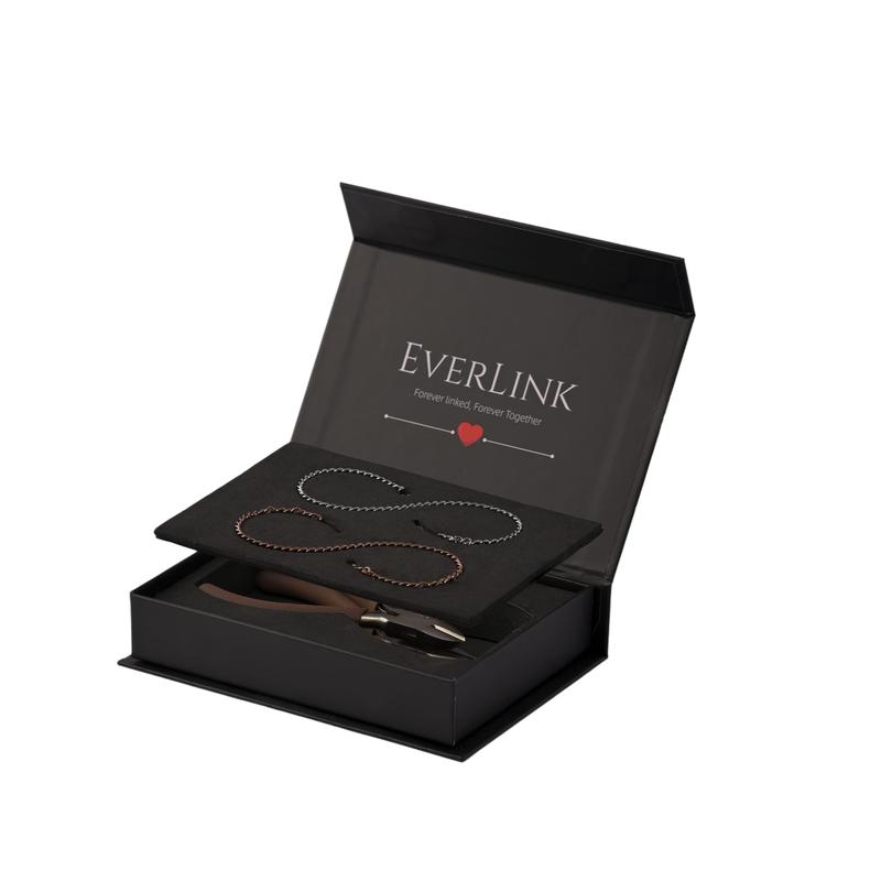 Everlink Unisex Permanent Couples Bracelets with Special Clasp - Perfect Date Night Gift for Anniversary and Birthday