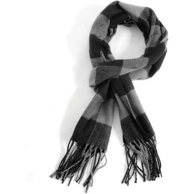 Men's Scarves Classic Arrival Winter Plaid Scarf Tassel Edge Soft Warm Scarf