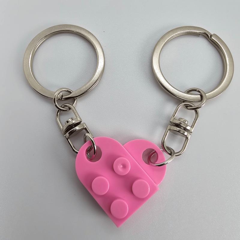 Heart Keychain, Matching Keychain for Couples, Gift for Boyfriend Girlfriend, Building Block Creative Colorful Keychains, Fashion Keychains Accessories, Valentines Day Gift