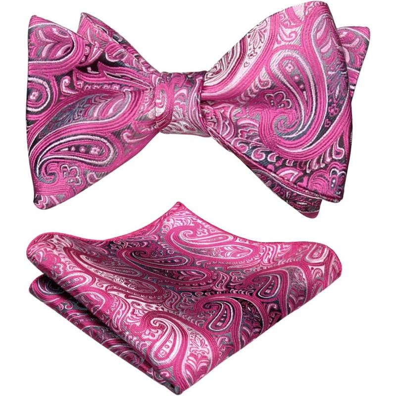 Men's bow tie and handkerchief suit Formal tie Adjustable tie Business, party, date