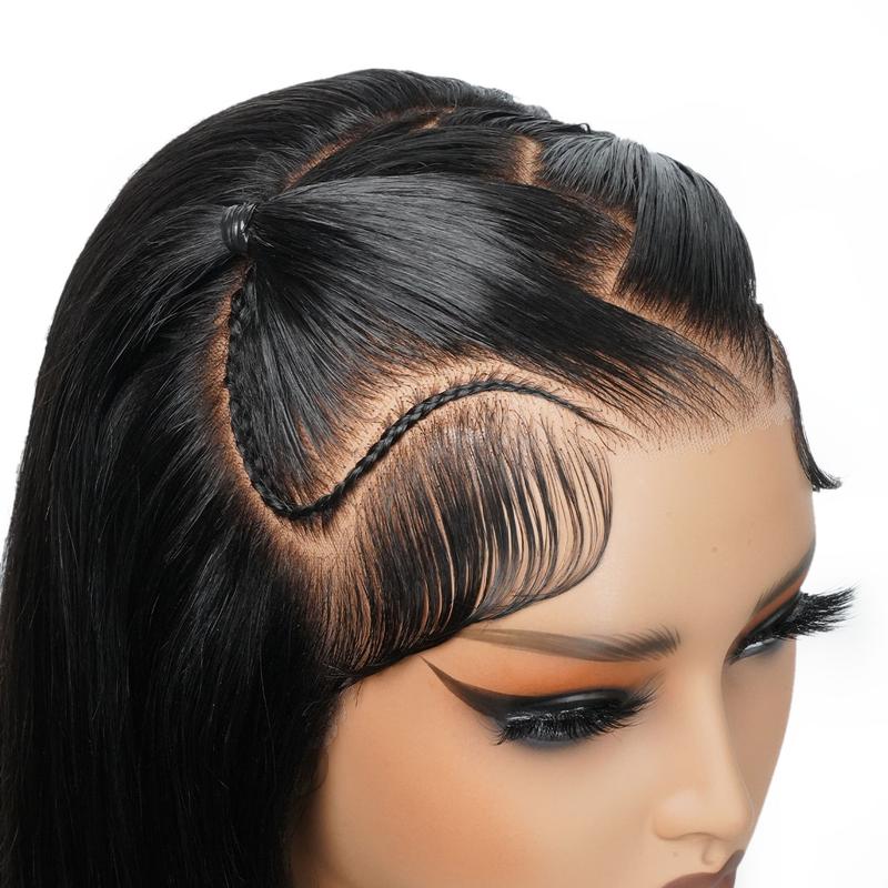 SuperNova Human Hair Straight  13*4 Lace Front Ready To Go Pre Braided Bob Wigs