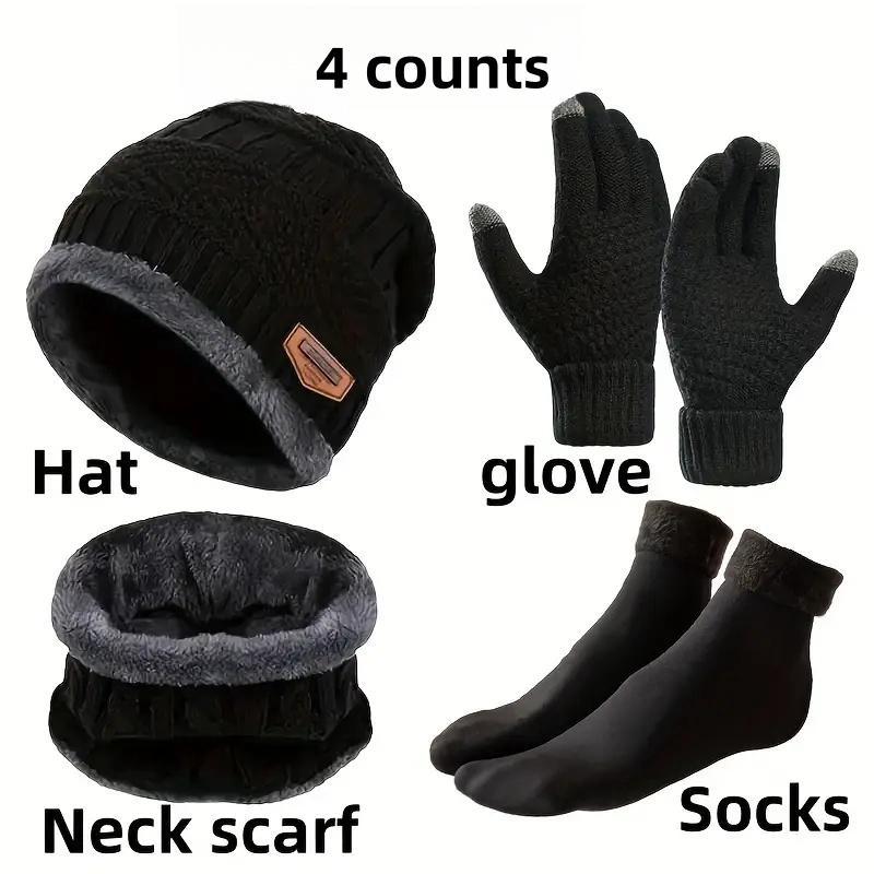 Winter Outdoor Set Including Neck Scarf & Gloves & Socks & Hat, Motorcycle Accessories for Men & Women, Neck Warmer, Protective Gear