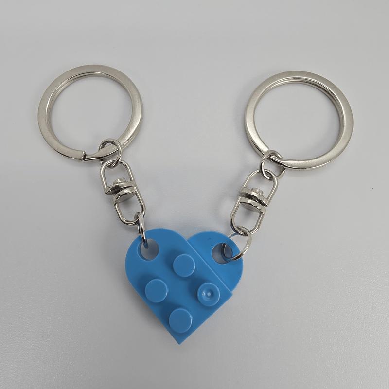 Heart Keychain, Matching Keychain for Couples, Gift for Boyfriend Girlfriend, Building Block Creative Colorful Keychains, Fashion Keychains Accessories, Valentines Day Gift