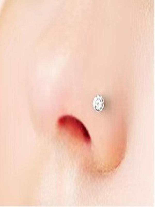 Simple Rhinestone Decorated Nose Stud, Stainless Steel Nose Ring, Body Jewelry for Men & Women for Party, Daily Clothing Decor, Trendy All-match & Exquisite Jewelry for Birthday Gift