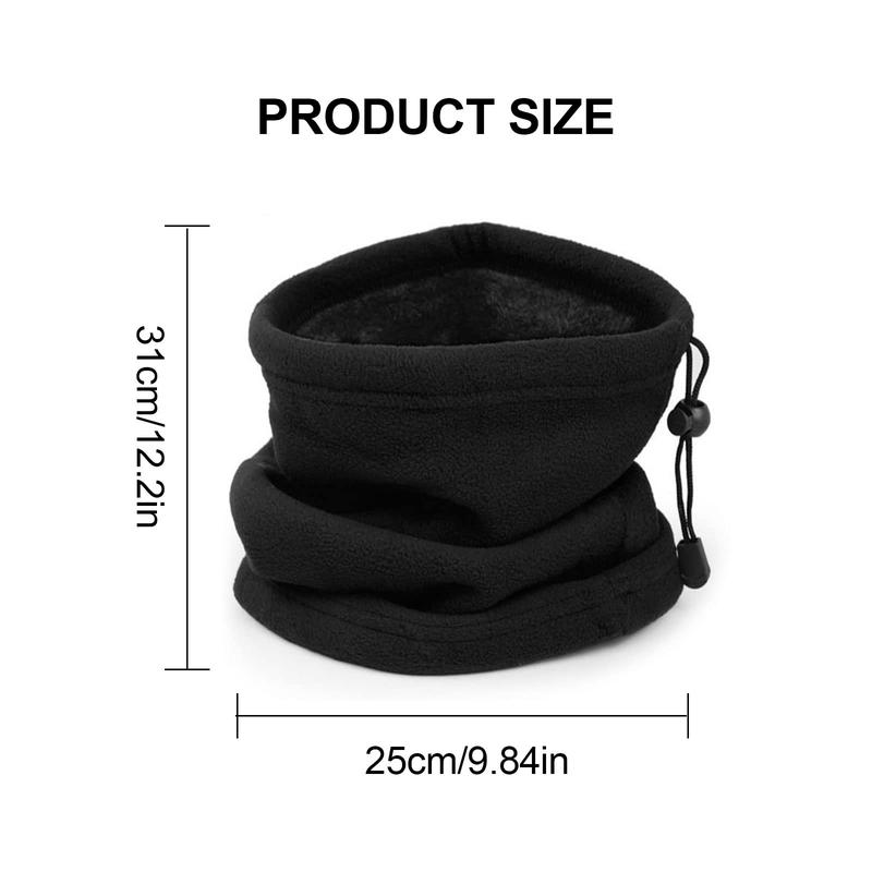 Winter Warm Neck Scarf, Outdoor Riding Face Mask, Thickened Polar Fleece Drawstring Neck Gaiter, Christmas Gift