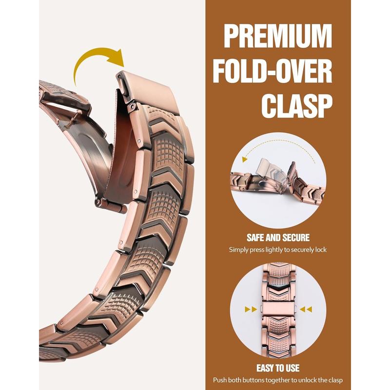 Jecanori Copper Bracelet for Men - Premium Fold-Over Clasp