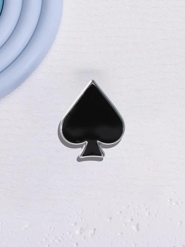 Playing Card Design Brooch Pin, Creative Enamel Pin for Backpack Hat, Fashion Accessories for Men & Women