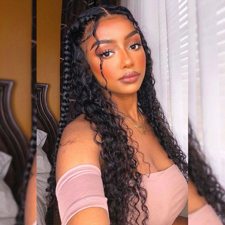 Wiggins Hair 13x6 Stylist Wig Glueless Braided Human Hair Wigs Loose Deep Wave Lace Front Wigs Human Hair Glueless Wigs Ready To Wear Glueless Wig