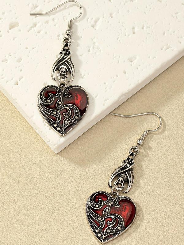 Women's Street Styleheart Design Dangle Earrings, Retro Punk Dangle Earrings for Women & Girls for Party, Daily Decor, Trendy All-match Vintage  Gothjewelry for Birthday Gift