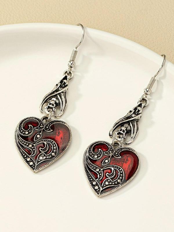 Women's Street Styleheart Design Dangle Earrings, Retro Punk Dangle Earrings for Women & Girls for Party, Daily Decor, Trendy All-match Vintage  Gothjewelry for Birthday Gift