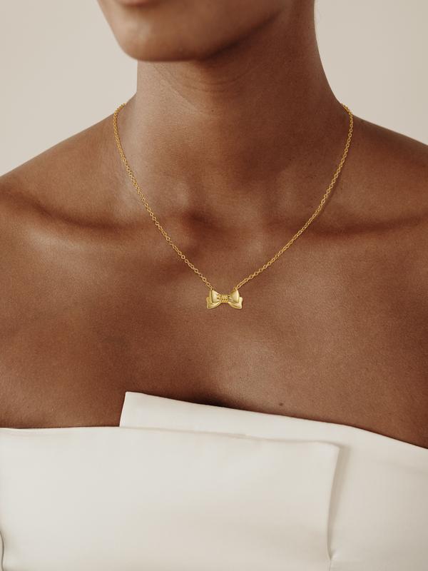 Bow Necklace  Delicate Necklace for Women - Cute Small Tiny Bow pendant Necklace Trendy Gold  Stylish necklace for women exquisite Autumn Blackfriday gift