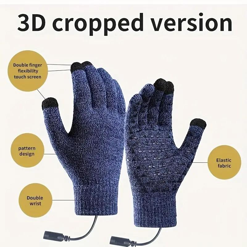 USB Rechargeable Heated Gloves, 1 Pair Electrically Heated Riding Gloves with Touch Screen Compatibility, Sports Gloves for Men & Women