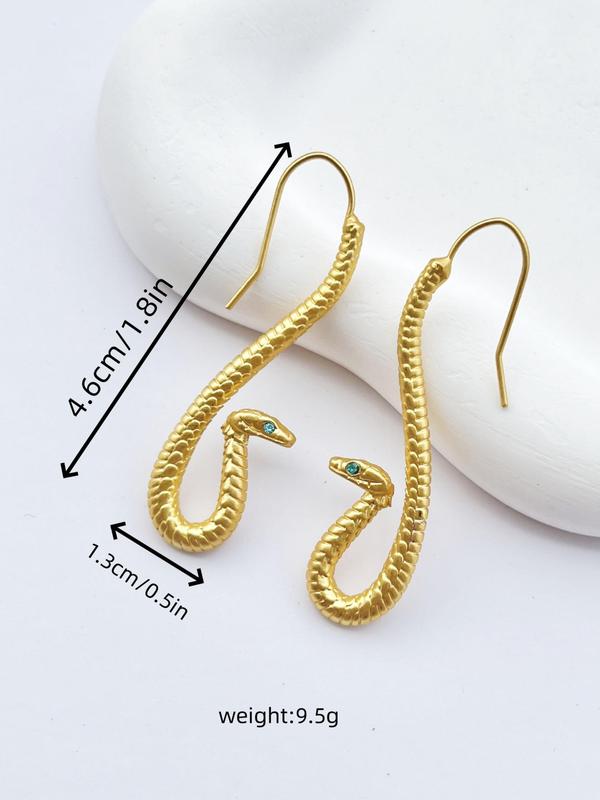 Vintage Snake Design Dangle Earrings, Fashionable Jewelry for Women, Daily Clothing Decor, Trendy All-match & Exquisite Jewelry for Birthday Gift